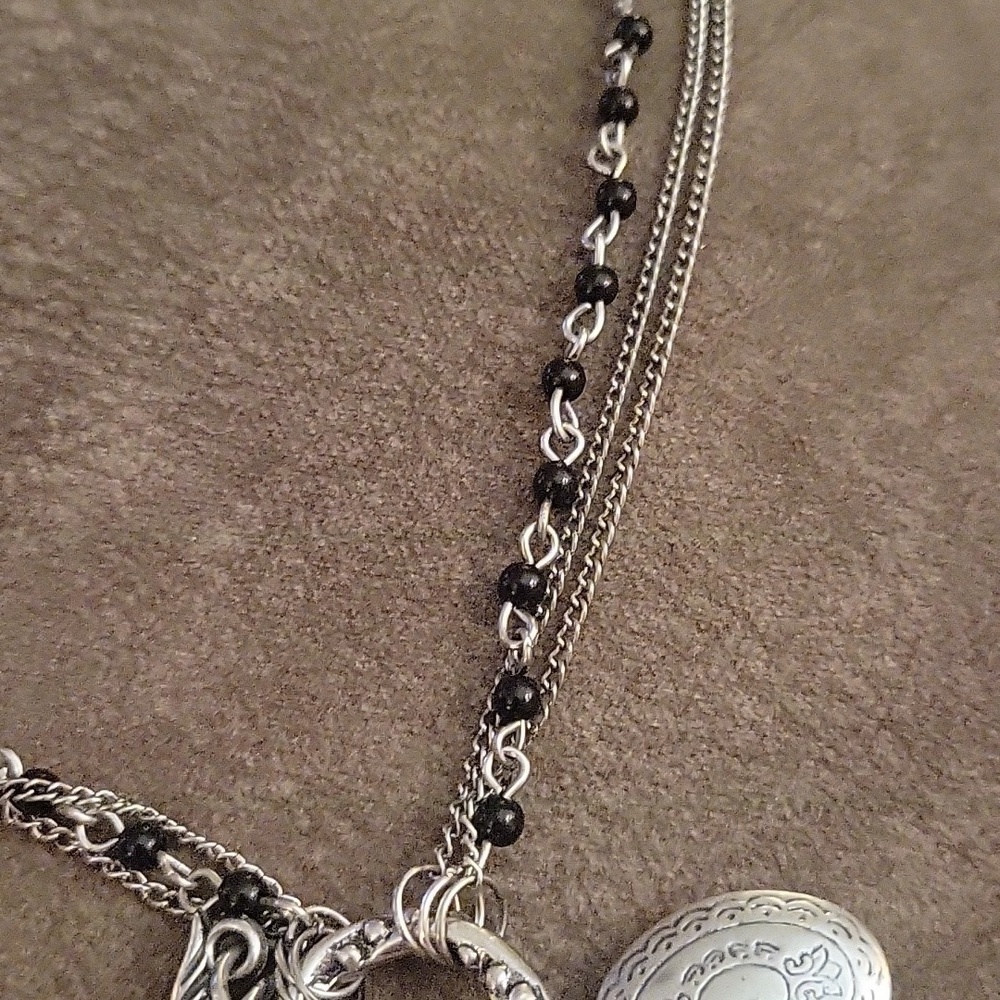 VTG Twisted Chain Cameo Locket Castlecore Chain Lavalier Necklace - Picture 3 of 9